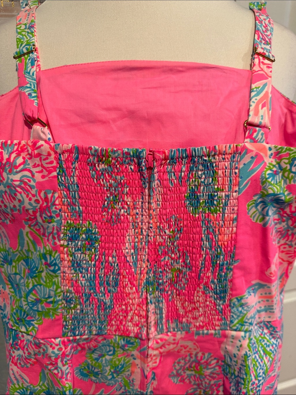 Lilly Pulitzer Sz 2 Pink Tropical Floral Sleeveless Romper • NEW! - Picture 6 of 12